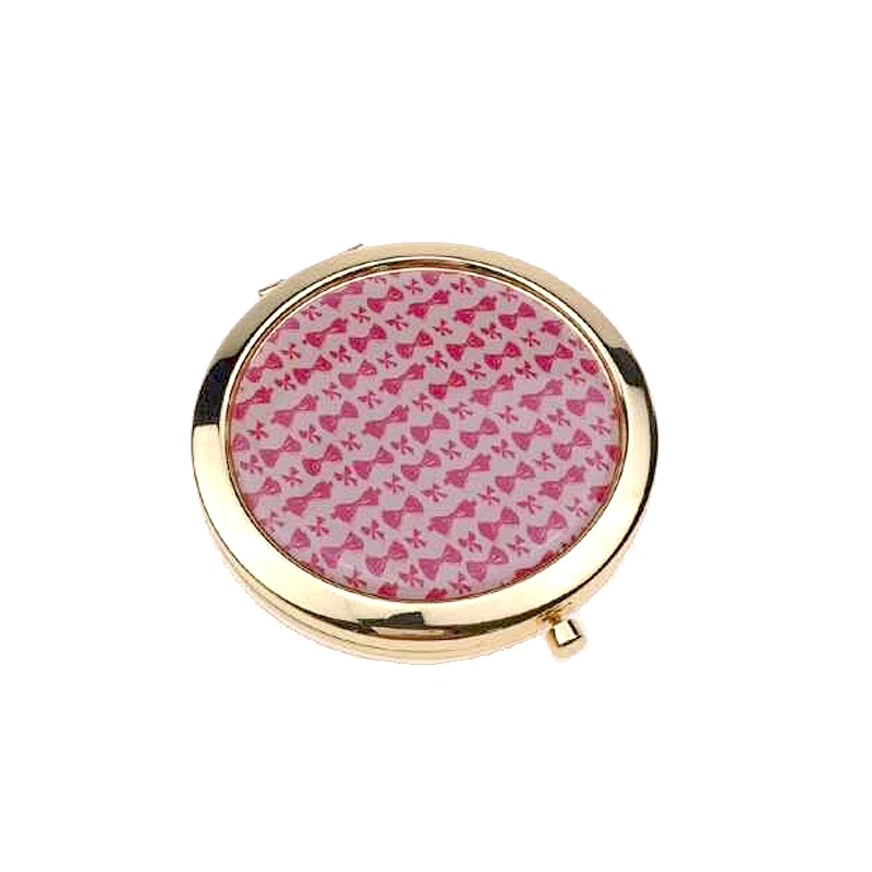 Promotional metal small pocket cosmetics folding silver makeup mirror