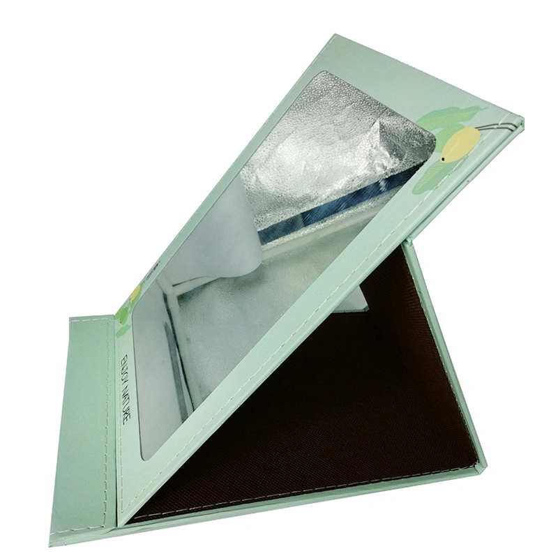china suppliers custom green square paper frame 3 fold mirror