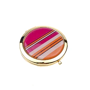 Promotional metal small pocket cosmetics folding silver makeup mirror