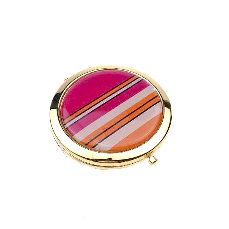 Promotional metal small pocket cosmetics folding silver makeup mirror