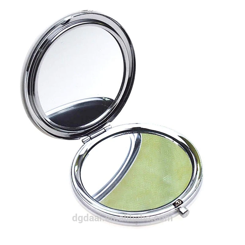 Make up mirror round plastic cosmetic mirror portable folding cheap custom makeup mirror