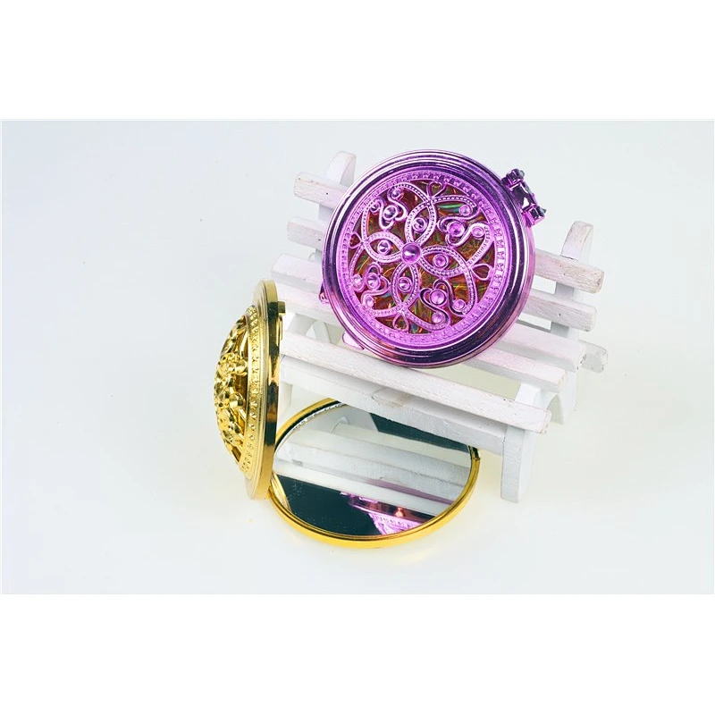 Factory made iron round silver gold plated wholese compact mirror