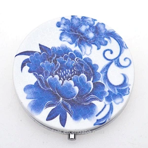 Make up mirror round plastic cosmetic mirror portable folding cheap custom makeup mirror