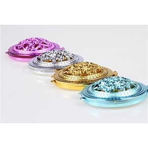 Factory made iron round silver gold plated wholese compact mirror