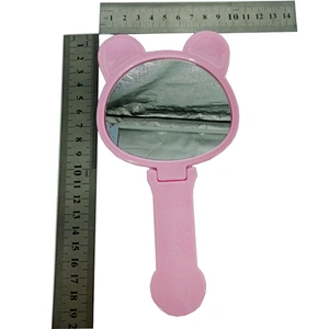 China factory creativity cartoon Pinky pig shape plastic kids makeup handheld mirrir and comb set
