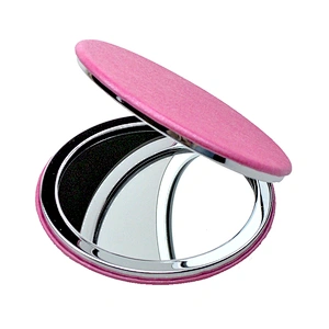 Dongguan wholesale pu cover leather plastic portable mirror