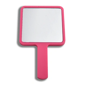 Handheld Plastic ABS Beauty Salon Handle Hand Held Mirror Portable Square Big Cosmetic Mirror