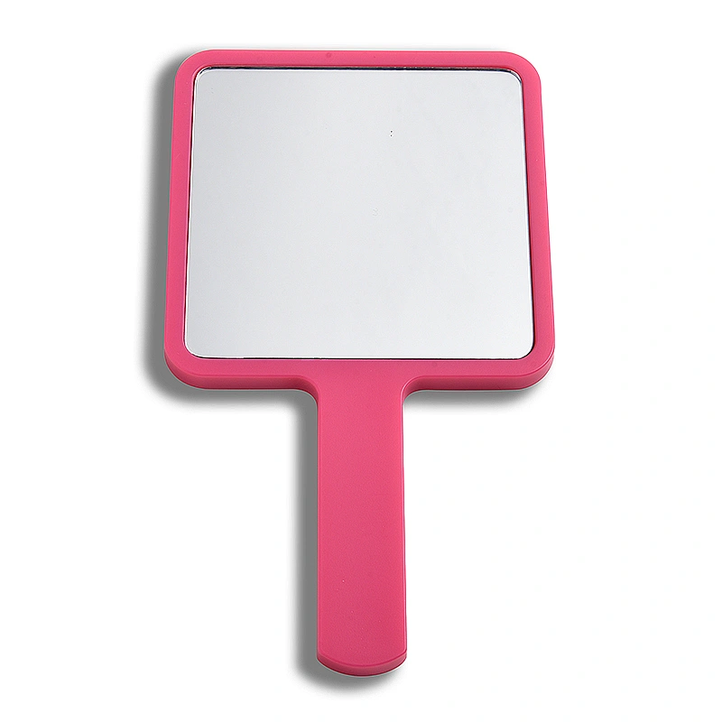 Handheld Plastic ABS Beauty Salon Handle Hand Held Mirror Portable Square Big Cosmetic Mirror
