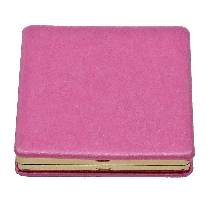 Customize pu leather portable purse size square pocket mirror