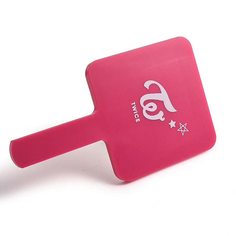 Handheld Plastic ABS Beauty Salon Handle Hand Held Mirror Portable Square Big Cosmetic Mirror