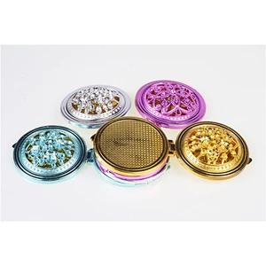 Factory made iron round silver gold plated wholese compact mirror