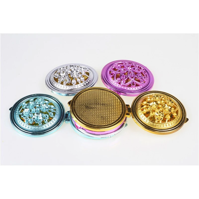 Factory made iron round silver gold plated wholese compact mirror
