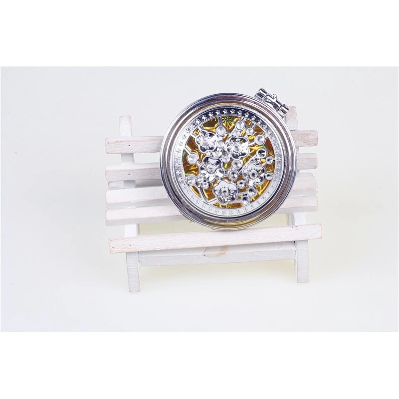 Factory made iron round silver gold plated wholese compact mirror