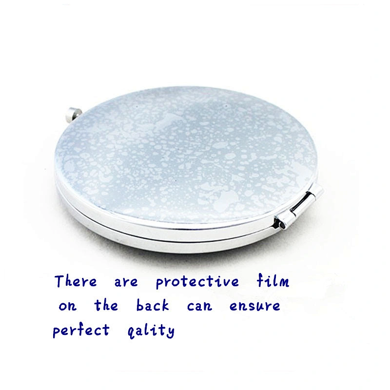 Small round customized logo purse size hand held mirror