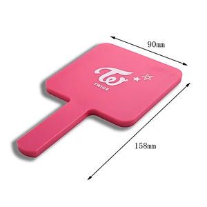 Handheld Plastic ABS Beauty Salon Handle Hand Held Mirror Portable Square Big Cosmetic Mirror