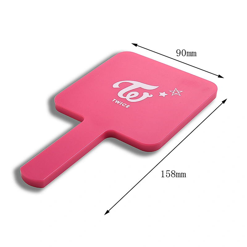 Handheld Plastic ABS Beauty Salon Handle Hand Held Mirror Portable Square Big Cosmetic Mirror