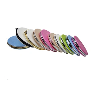 Dongguan wholesale pu cover leather plastic portable mirror