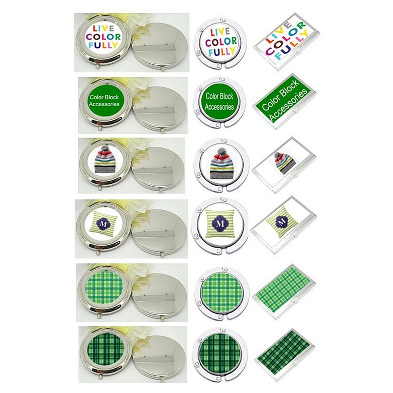 compact mirror bag hanger name card gift set