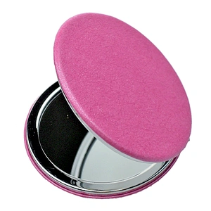 Dongguan wholesale pu cover leather plastic portable mirror