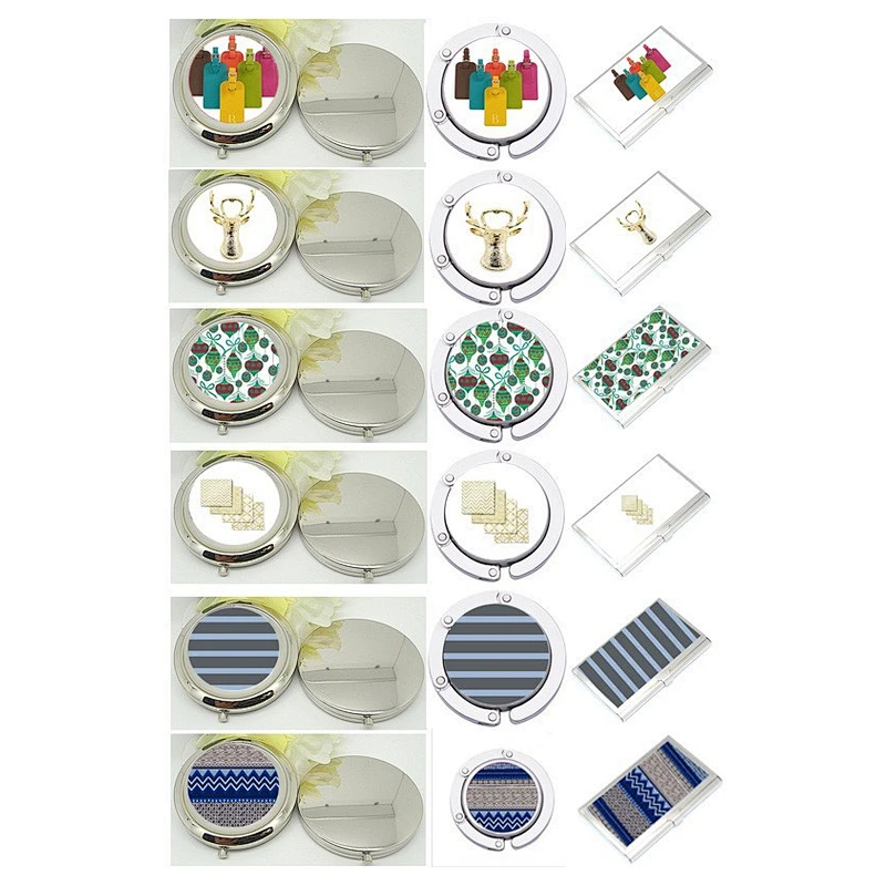compact mirror bag hanger name card gift set