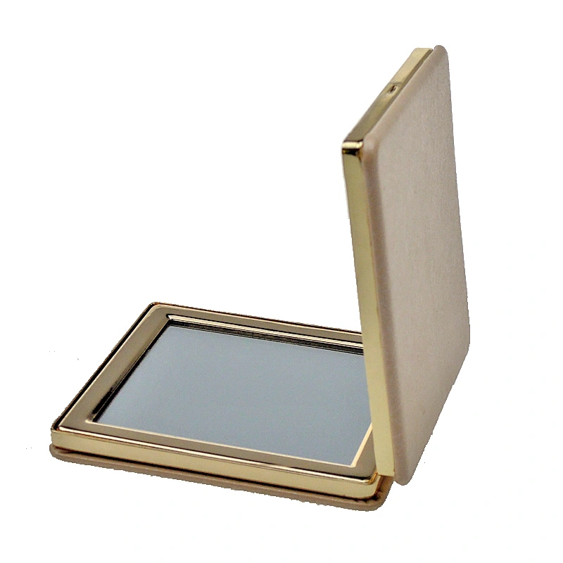 Customize pu leather portable purse size square pocket mirror