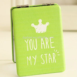 New design and fresh style pu leather cosmetic mirror