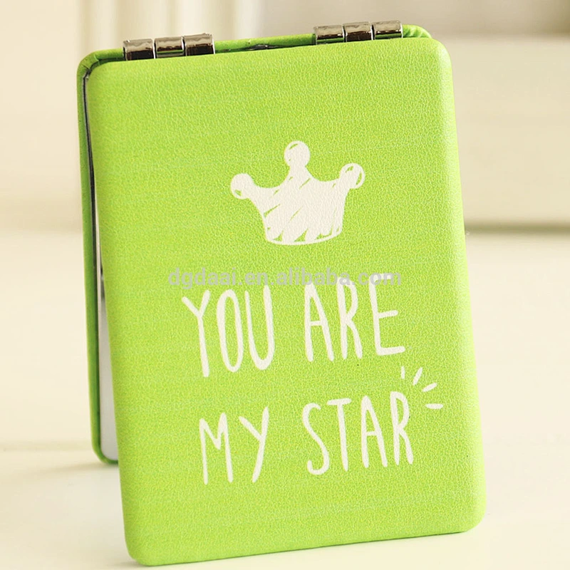 New design and fresh style pu leather cosmetic mirror