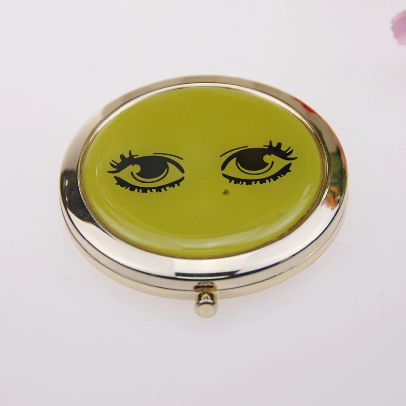 Circular fashion smiling face cosmetic mirror