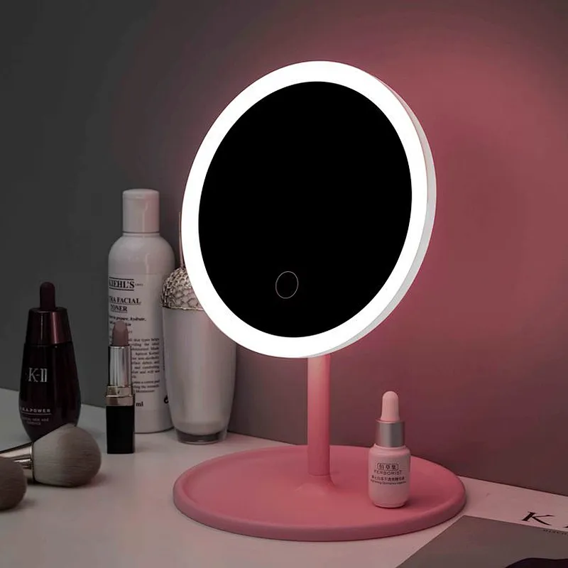 Factory Custom Magnifying Tabletop Round Makeup Cosmetic Mirror With LED Light