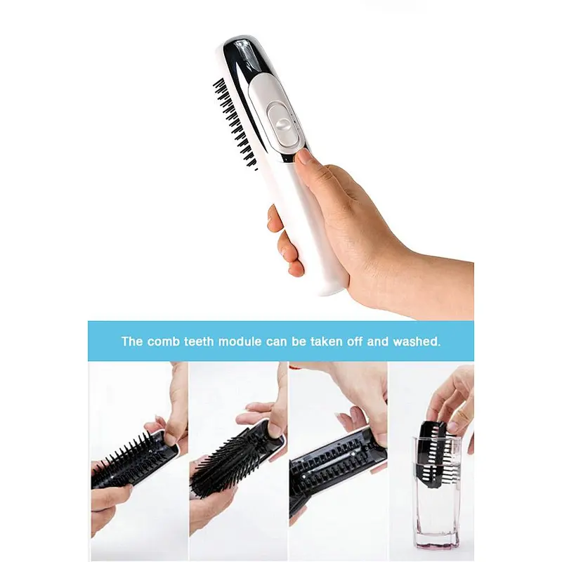 wholesale popular handheld  scalp hair massager brush electric hot comb with infrared and vibration option  help treat hair loss