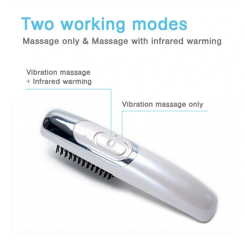 wholesale popular handheld  scalp hair massager brush electric hot comb with infrared and vibration option  help treat hair loss