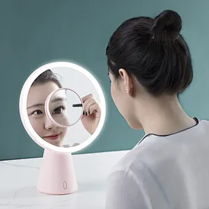 Amazon hot sellings the Newest High Quality Bluetooth Speaker & Touch Key desktop makeup mirror With led lamp