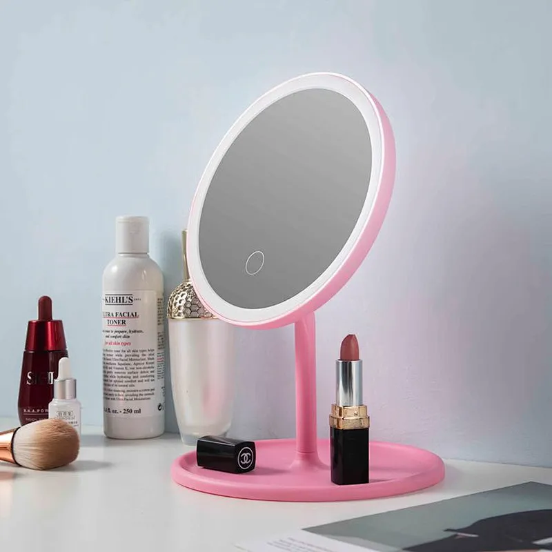 Factory Custom Magnifying Tabletop Round Makeup Cosmetic Mirror With LED Light