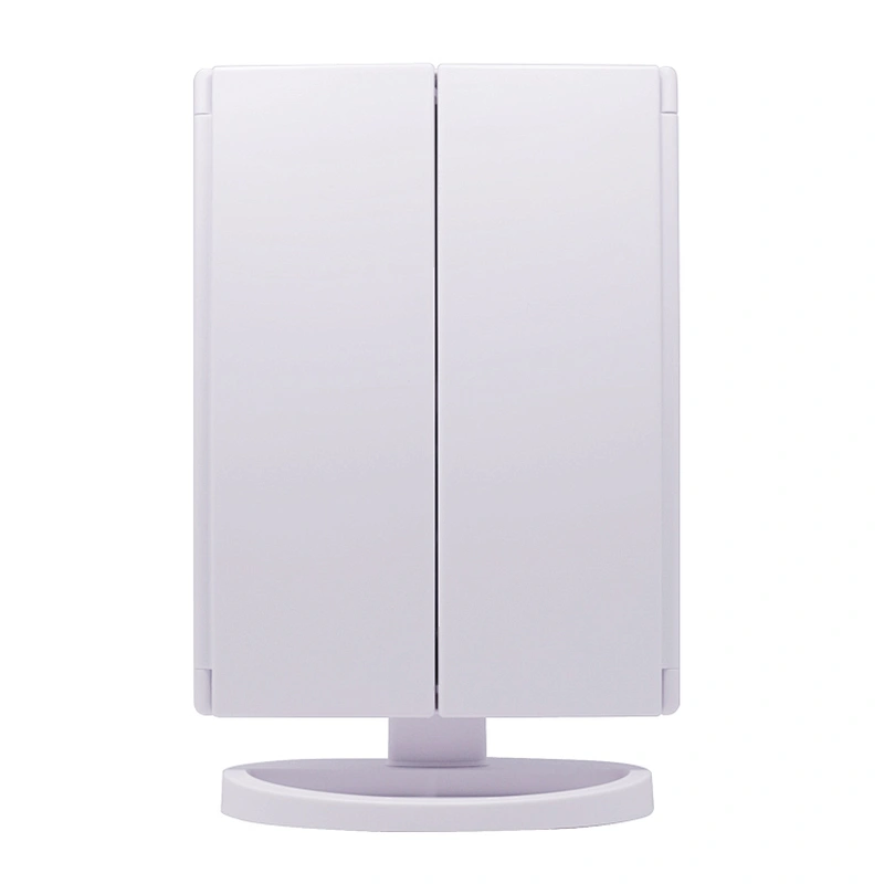 LED Makeup Magnifying Mirror Tri-Fold Vanity Mirror Touch Screen Adjustable Stand, Brightness Travel Beauty Mirror