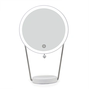 Led Round table mirror 360 degree rotation detachable  3 Color Lighting  Modes Intelligent Touch makeup mirror with lamp