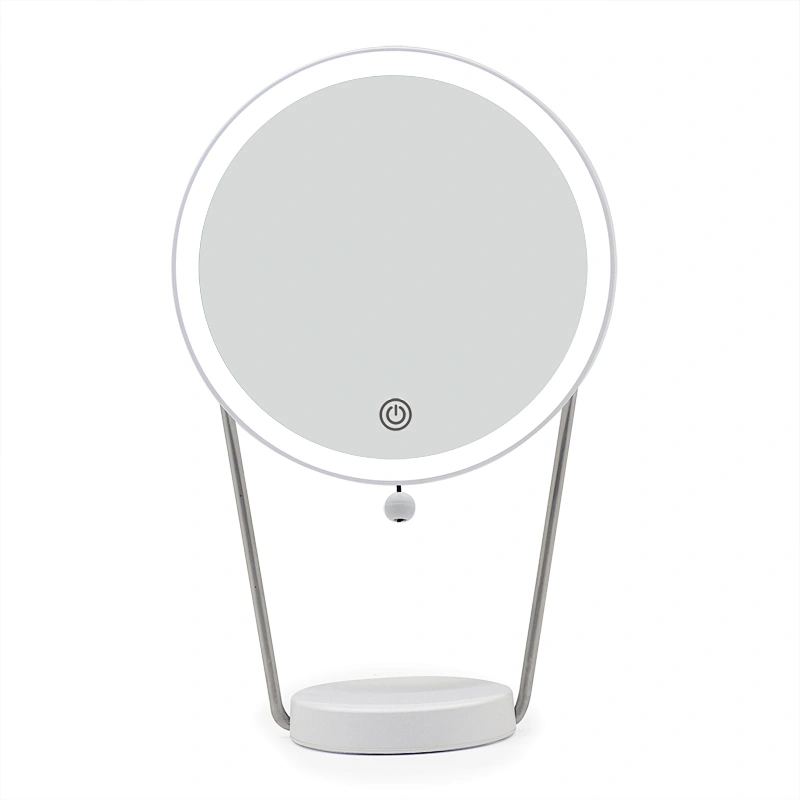 Led Round table mirror 360 degree rotation detachable  3 Color Lighting  Modes Intelligent Touch makeup mirror with lamp