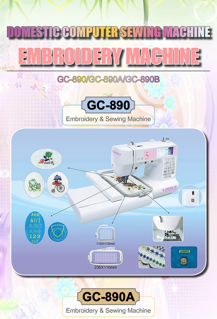Golden choice GC890 Hot sale Domestic computer sewing machine embroidery machine