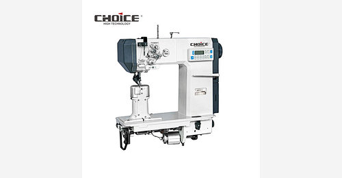 Auto-trimming computerized direct-drive double needle roller machine