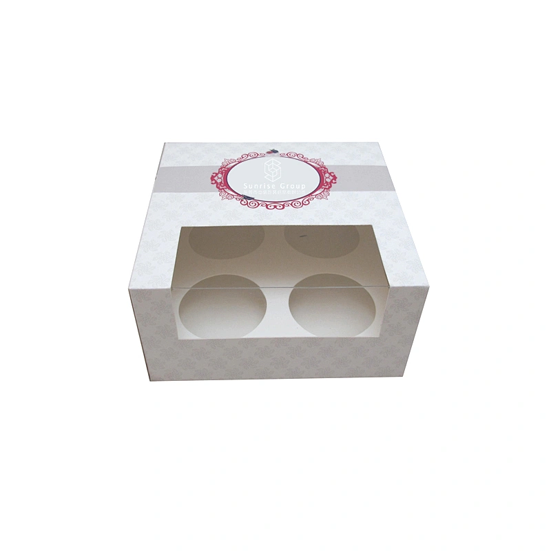 Manufacture Hot Selling Customized CupCake Packaging Box With Window And Insert