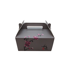 Customized Cake Food Packaging Art Card Box With Handle