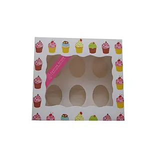 Cup cake packaging box single 2/4/6 pieces of muffin cake paper cup portable packaging box baking pastry box