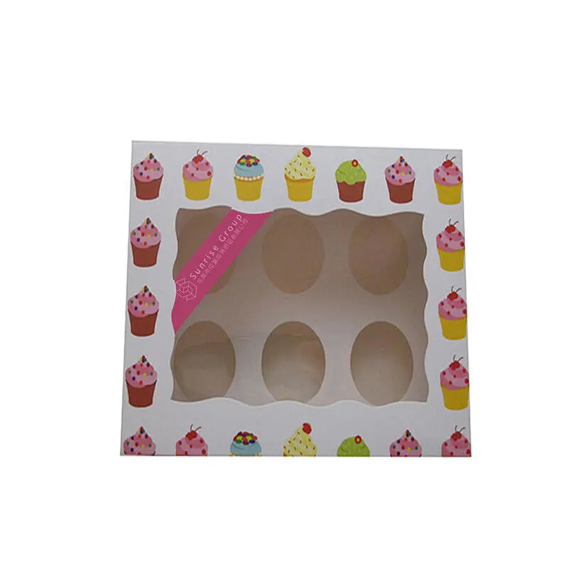 Cup cake packaging box single 2/4/6 pieces of muffin cake paper cup portable packaging box baking pastry box