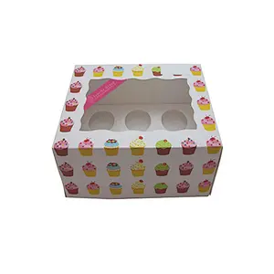 Cup cake packaging box single 2/4/6 pieces of muffin cake paper cup portable packaging box baking pastry box