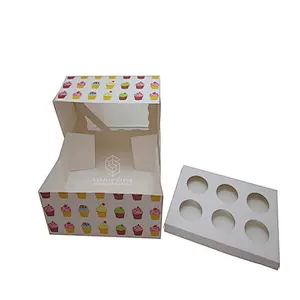 Cup cake packaging box single 2/4/6 pieces of muffin cake paper cup portable packaging box baking pastry box
