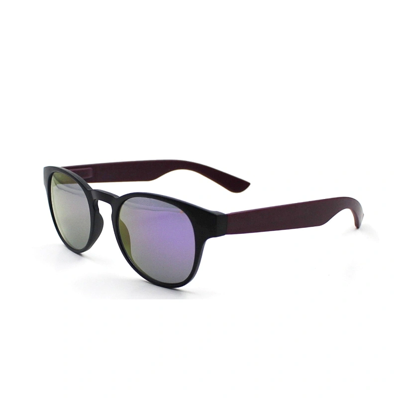 Fashion high quality round frame mirror lens light sunglasses