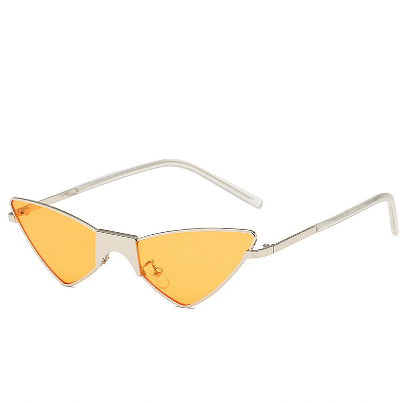 Wholesale Personalized Pointed Cat Eye Sun Glasses Metal Frame Triangle Sunglasses Fashion Unisex Sunglasses