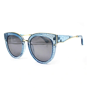 Fashionable oversize transparent frame sunglasses