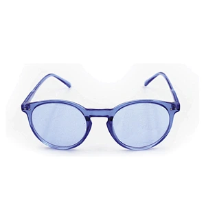 Fashion trans blue plastic frame slim retro sunglasses