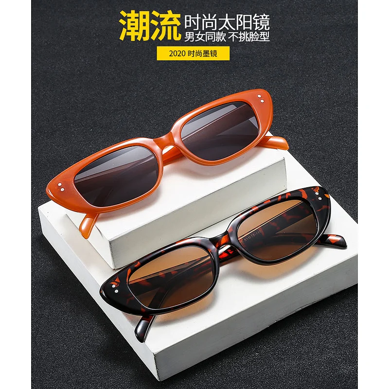 Newest Trendy Sun Glasses Studs Narrow Side Eyewear Fashion Unisex Shade Sunglasses