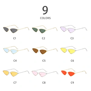 Fashion Womens Small Frame Sun Glasses Cat Eye Triangle Eyewear Women Personality Temperament Sunglasses